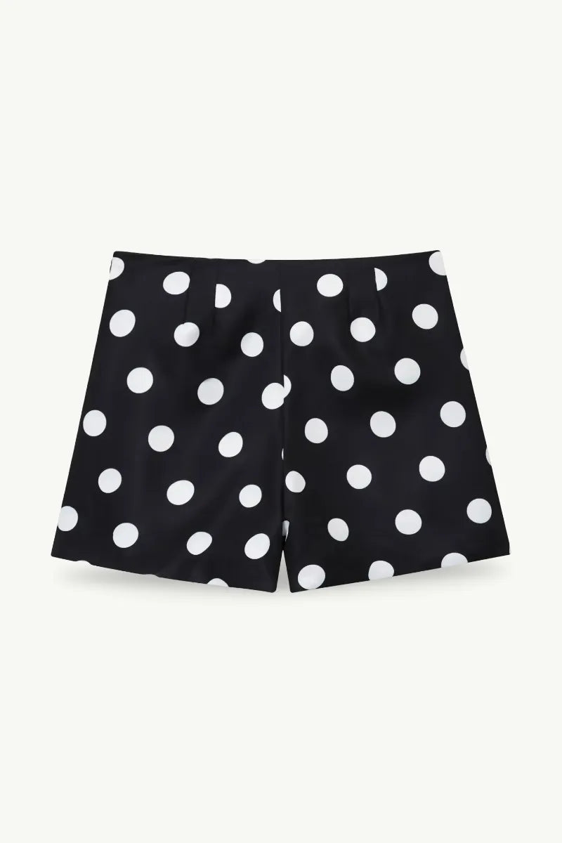 Vintage Polka Dot High-Waist Shorts
