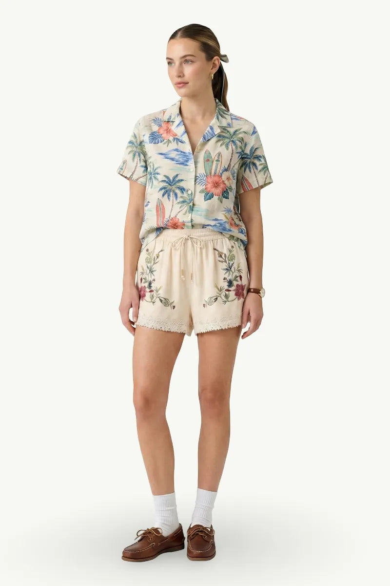 Floral Embroidery Cami & Shorts Set